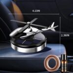 Car Air Freshener, Helicopter Solar Energy Rotating Aromatherapy Al Alloy Diffuser,Long-Lasting Fragrance, Interior Decoration Accessories Diffuser for Car and Home（Silver） - Image 5