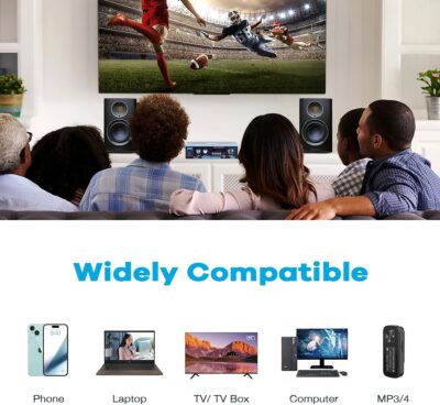 AK35 Bluetooth 5.0 Stereo Amplifier, 2.0 Channel Mini Audio Receiver, 30Wx2 Home HiFi Audio Amp with Bass/Treble Control for Home Theater, TV, Speakers, Car - Image 6