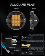 DOT Approved 1000% Bright 120W 7'' Motorcycles LED Headlight with Amber Lens DRL Compatible with Road King Road Glide Street Glide Electra Glide Ultra Limited Heritage Softail Fat Boy Yamaha - Image 7