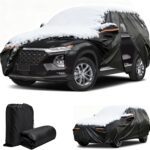 Winter Car Cover for Hyundai Santa Fe 2013-2025, Heavy Duty SUV Full Car Cover Waterproof All Weather Outdoor for Hail Snow Ice Rain Sun UV Dust Protector, with Driver Side Zipper & Reflective Strips