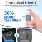 Wireless CarPlay Adapter for Apple iPhone 2026 Upgrade, Converts Factory Wired to Wireless, No Delay, Stable Connection, Mini Apple Carplay Wireless Adapter for iOS 10+ and Car from 2018+,USB/Type C - Image 2