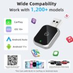 Android Auto Wireless Adapter Carplay - 2 in 1 Wireless Android Auto Car Adapter & Car Play, Stable Control No Delay [2026 Upgraded] Silver - Image 3