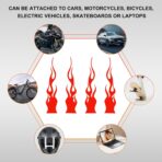 4 PCS Car Flame Reflective Sticker, Waterproof Racing Sports Flame Stripe Decal, Self Adhesive Bumper Decals Safety Stickers for Car Mirror Motorcycle Helmet, Car Accessories (Red) - Image 6