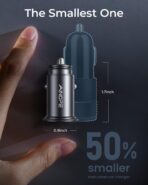 AINOPE Car Charger Adapter【Smallest Metal】 4.8A Cigarette Lighter USB Car Charger Adapter Dual Port 12V USB Outlet Flush Fit for iPhone 16 Pro Max/15/14 iPad Air Samsung Galaxy S25 S24 Ultra,Black - Image 2