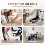 FLORICH Car Seat Cushion & Lumbar Support Pillow & Car Neck Pillow, Ergonomic Memory Foam Driving Seat Cushion for Back & Sciatica Pain Relief, Non-Slip Washable Cushion for Car, Driver, Office-Black - Image 8