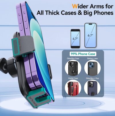 Car Phone Holder Mount, [Military-Grade Suction & Super Sturdy Base] 3 in 1 Universal Phone Mount for Car Dashboard Windshield Air Vent Dash Pad Car Mount for iPhone Android Smartphone - Image 6