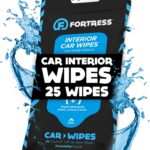 Fortress Car Interior Wipes (25 ct.) for Car Interior Cleaning, Dashboard, Seats, Detailing, and Steering Wheel [Travel Size] Skin-Safe Car Interior Cleaner Supplies