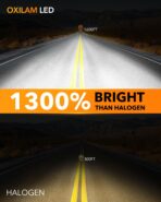 OXILAM H11/H8/H9 LED Bulbs, 70,000LM 1300% Brighter 6500K Cool White Driving Bulbs, 60,000Hrs Lifespan, IP68, 1:1 Size, Anti-Flicker Fog Light, Plug & Play, Pack of 2 - Image 2