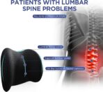 Lumbar Support Pillow for Office Chair, Car Lumbar Pillow Lower Back Pain Relief, Memory Foam Back Cushion with 4D Mesh Cover and Adjustable Straps, Ergonomic Chair Back Pillow for Car,Bed, Gaming - Image 2