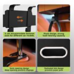 UKM 3-in-1 Back Seat Car Organizer, Car Backseat Storage Box with Cup Holder, Tissue Box&Hooks, Multifunctional Waterproof Storage for Hold Phones Drinks Handbags (Black) - Image 5