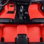 Customize Front & Rear & Third Row Floor Mats for Car SUV & Truck, All Weather Floor Protection Fits Most Vehicles (All Red)