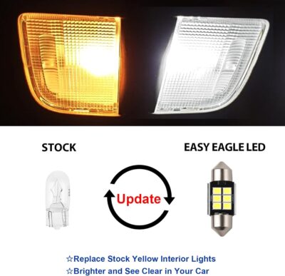 EASY EAGLE LED Interior Car Lights for Honda-Accord-2003-2012: 12 Piece Kit White LED Light Bulbs - Super Bright 6000K + Install Tool - Image 2