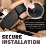 2026 New 5 in1 Car Armrest Storage Box,Multifunctional Leather Car Armrest Box Pad with Cup Holder & Phone Holder & Storage Bag,Comfortable Center Console Cover for Elbow Support - Image 6