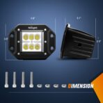 Nilight 2PCS 18W Flood Flush Mount LED Work Light Fog Lights Off Road Lights Driving Lights with Off Road Wiring Harness - Image 2