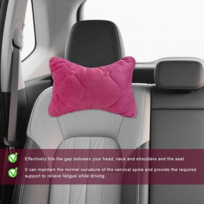 2PCS Car Headrest Pillow, Soft Comfortable Vehicle Neck Pillow Head Rest Pad, Breathable Auto Seat Headrest Neck Support Relieving Driving Fatigue, Universal Car Accessories (Pink) - Image 4