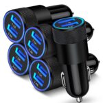 AILKIN [5pcs] Car Charger Adapter, USB Multi Port Cigarette Lighter Fast Charging Power Block Plug for iPhone 17 16 15 14 13 Pro Max, Samsung Galaxy S25 S24 Ultra S8, 3.4A Dual Cargador Carro for Car