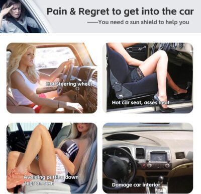 for Honda Civic 2022-2024 2025 2026 Sun Shade Sunshade Windshield Cover, 4-Layer Front Window Shade Custom Fit Civic 11th Gen Sedan, LX, EX, EX-L,Touring Sun Visor 240T Shade Car Accessories - Image 3