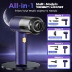 Vizeusvac Handheld Car Vacuum Portable Cordless,18000PA High Power Vacuum Cleaner with Brushless Motor.7 in 1 Mini Hand Held Vacuum Rechargeable AirDuster/Blower for Car,Home,Ofice,Pet - Image 5