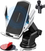 Car Phone Mount,Auto-Clamping Smart Sensor 10W Qi Fast Charging Car Front Windshield Dashboard Air Vent Phone Holder Compatible with iPhone12/12 pro max/Samsung S20/note 20 All 4.7-6.7 Inch Smartphone