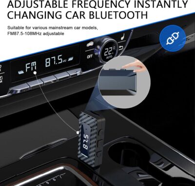 USB Bluetooth Receiver for Car, Bluetooth 5.3 Wireless Audio Adapter, USB Power Supply 3.5mm Aux Jack Adapter, FM+AUX Transmitting Signal Receiver, for Car Stereo Sound Home Stereo, PC (Black) - Image 7