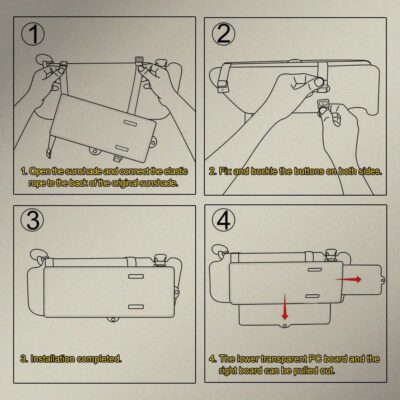 Polarized Car Sun Visor Extension with PC Lens and Side Sunshade, Anti-Glare Windshield Visor - Universal for Most Cars (Black) - Image 4