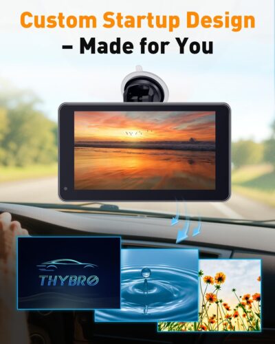 7” Wireless Apple CarPlay & Android Auto Screen - Portable Car Display with AirPlay, Screen Mirroring, FM/AUX Audio, Easy to Install, Convenient Upgrade for Older Cars, Families, Commuters - Image 4