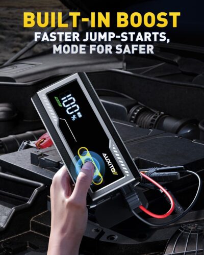 AUXITO Jump Starter 8000A Portable Car Battery Jump Starter with Large LCD Display Jump Cable with Smart Clamps Power Bank Emergency Flashlight for Cars Heavy Duty Jumper Box for Car Battery - Image 3