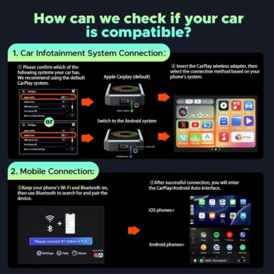 LAMTTO 3-in-1 Magic Video Box for Streaming Netflix/YouTube/TikTok, Wireless Carplay Adapter Dongle with USB Drive for OEM Wired Apple Car Play and Android Auto Cars - Image 5