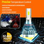 H8/H9/H11 9005 bulb combination, 66000LM ultra bright 6500K 9005 H11 bulb, no cooling fan, truly plug and play, non-polar, wide-angle drive fog lights, set of 4 - Image 7