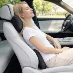 2PCS Car Pillow for Car Neck Pillow for Driving Seat Neck Support Soft Cushion Back Support Head-Rests for Vehicle Sleeping with Elastic Adjustment Strap (Black, Head and Lumbar) - Image 3