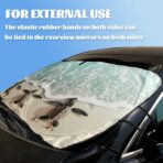 Summer Car Windshield Sun Shade - Baby Sea Turtles Beach Wave Design - UV Blocking Front Window Sunshade for Sedan, Truck, SUV - 59" L x 31.5" W - Image 3