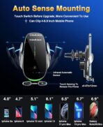 Wireless Car Charger,Mosurr 15W Auto Clamping Phone Holders for Your car fit for iPhone 16 15 14 Mini Pro Max, Samsung Galaxy S25 Ultra S24 S23+, etc, Fathers Day for Gifts (Sliver) - Image 5