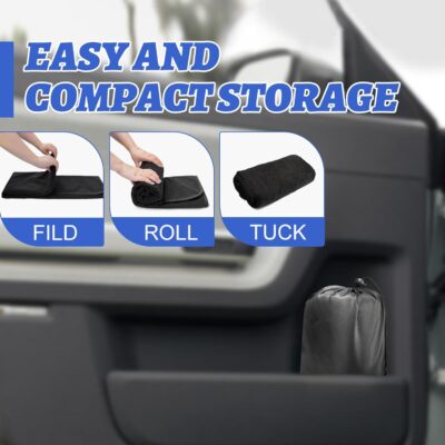 Car Front Seat Cover: Waterproof & sweatproof, fits all cars/SUVs/trucks. Ideal for gym, sports & beach. 3-layer non-slip, easy machine wash. Shields seats from stains & wetness. (Black, 1Pcs) - Image 5