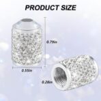 Alpmosn Car Wheel Tire Valve Caps, 4 PCS Bling Tire Valve Caps, Crystal Tire Caps Shinny Rhinestone for Women, Universal Car Dustproof Tire Valve Caps for Cars, Trucks, SUV and Motorcycles (White) - Image 2
