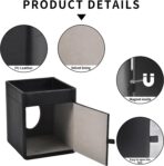 Tissue Box Cover Square Tissue Box Holder PU Leather Facial Tissues Organizer with Storage Tray for Bathroom Vanity Bedroom Office Car, Stylish Napkin Caddy Decorative Organizer (Black) - Image 6