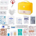 Travel Bag for Women Men Lightweight Large Organizer Travel Bag Storage Medicine Bag Portable Toiletry Essentials Waterproof Carry Case with Handle for Car Home Office School Outdoor Camping, Yellow - Image 8