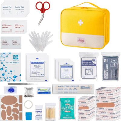 Travel Bag for Women Men Lightweight Large Organizer Travel Bag Storage Medicine Bag Portable Toiletry Essentials Waterproof Carry Case with Handle for Car Home Office School Outdoor Camping, Yellow - Image 8