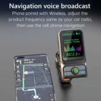 Wireless in-Car Bluetooth FM Transmitter Radio Adapter Car Kit, 1.8 Inch Display Supports TF/SD Card EQ and QC3.0 & 5V/2.4A Charging Hands-Free Calls - Image 6