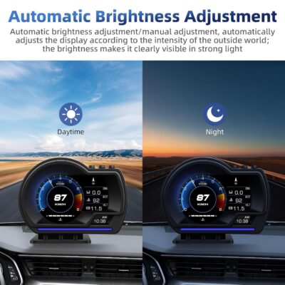 ARTILAURA OBD2+GPS Dual Mode Smart Gauge, OBD2 GPS Head-Up Display (HUD) - Driving Data Monitor (Speed, RPM, Fuel, Temp) | Fault Code Scanner, Alerts, 10 Interface | 2 Installation Ways for Cars - Image 5