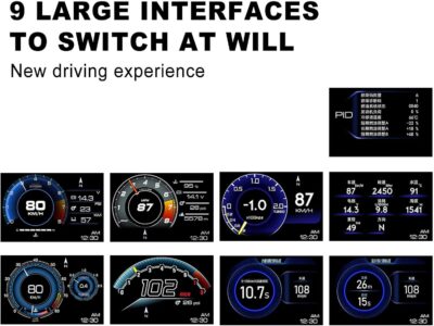 OBD Smart Gauge Display LCD Dual System for Cars - Upgraded HUD, LED Ambient Lighting, Multiple Displays, More Adaptable, Safer Driving with 10 OBD2 Protocols - Image 5