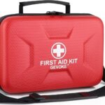 Gevoke 410 Piece Waterproof Hard Shell First Aid Kit for Home, Car, Travel, Camping, Truck, Hiking, Sports, Office, Vehicle & Outdoor Emergencies - Emergency Medical Kits (Red)