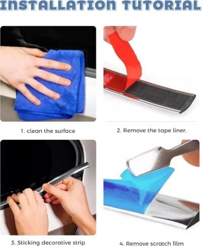 Car Trim,Car Accessories,Self Adhesive Chrome Tape for Cars,Automotive Exterior and Interior Molding Trim,Applicable on Auto Side Body,Bumper,Grille,Roof,Window,Tailgate,Side Mirror (25mm) - Image 5