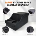 Backseat Car Organizer, Middle Seat Organizer With 4 Storage Compartments 2 Cup Holders, Back Seat Center Hand Rest Toy Storage for Toddler Kids Family Travel Roadtrip Essentials for SUV Truck Van - Image 6