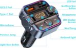 Bluetooth 5.3 FM Transmitter for Car, Dual Micphone Hands-Free Calls Wireless Radio Receiver, PD 30W & QC3.0 Fast Car Charger Adapter - Image 8