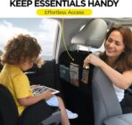 lebogner Back Seat Cover For Kids + 3 Pocket Storage Organizer, 2 Pack X-Large Waterproof Kick Mats Backseat Protector, Car Seat Back Protectors For Vehicles To Protect From Dirt, Mud & Scratches - Image 2