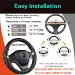 PINCTROT Steering Wheel Cover Great Grip with 3D Honeycomb Anti-Slip Design, Universal 14.5-15 Inch (Black/Red Stitch) - Image 6