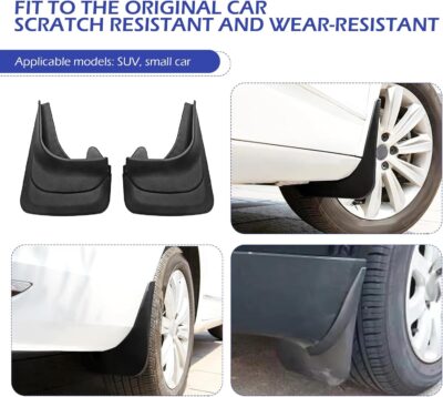 2PCS Car Mud Flaps, Anti-Scratch & Anti-Collision Vehicle Mud Flaps, Front Rear Tire Splash Guards, Universal for Most Cars, Trucks, SUVs (Black) - Image 6