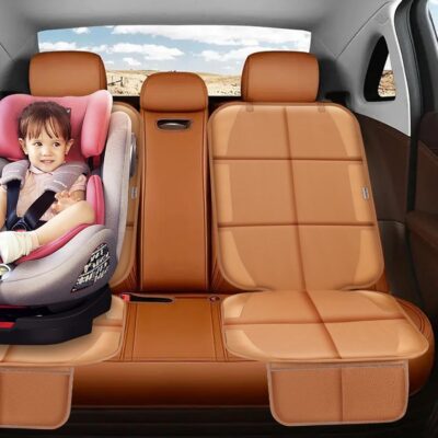 Meolsaek Car Seat Protector for Child Car Seat, Durable 600D Fabric Waterproof Car Seat Cover with Thick Pad Non-Slip Backing，No Imprints (Tan-1 pc) - Image 6