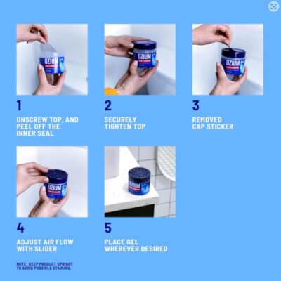 Ozium 4.5 Ounce 4 Pack Odor Eliminating Gel for Homes, Cars, Offices and More, Carbon Black - Image 6