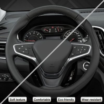 West Llama Customized Auto Car Steering Wheel Cover for Chevy 14.5-15 inches, Steering Wheel Cover for Chevrolet (Black - Standard Size) - Image 5